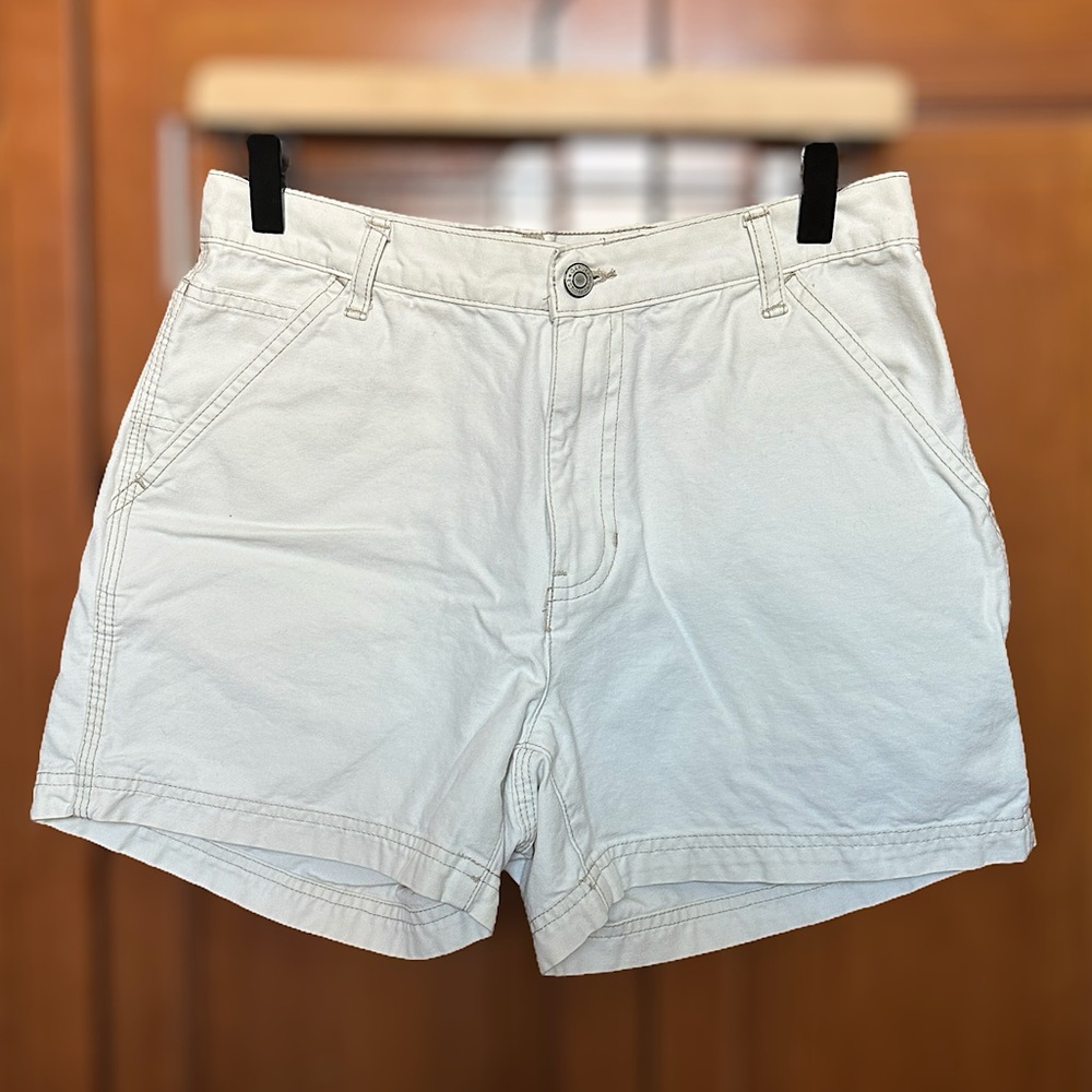 Vintage Gap Women’s Off White Mid-Rise Carpenter Style Shorts 4